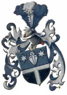 "Armoiries, coup, d'azur au soc de charrue accost de deux toiles le tout d'argent et de sable au tau d'argent" Cliquez ici si vous voulez d'autres dtails....